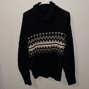 Women’s Barbour Cassius Fair Isle Wool Blend Sweater Black 12